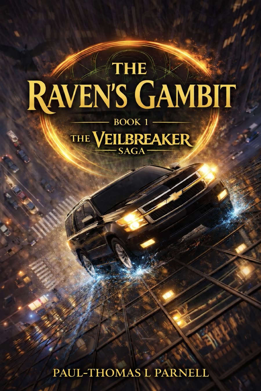 Cover art for The Raven's Gambit, Book One of The Veilbreaker Saga